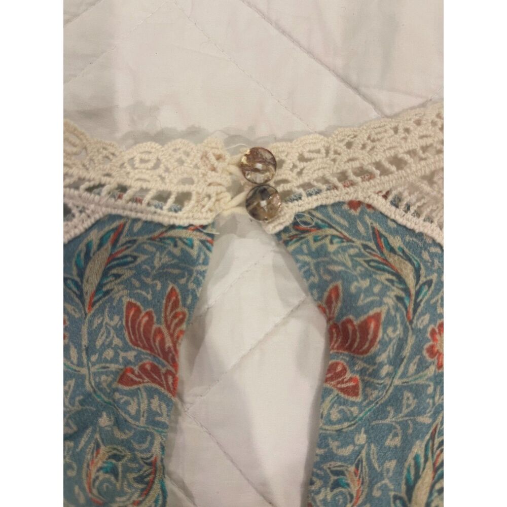 Maeve Floral Boho Lace Top S Sleeveless Flowy Lightweight Cottagecore Prairie - Picture 7 of 12